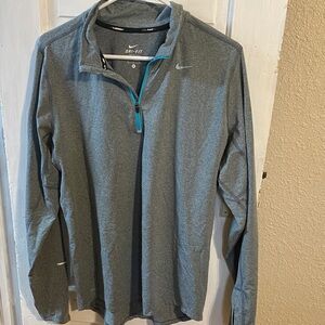 Nike Heather Gray Quarter-Zip Pullover